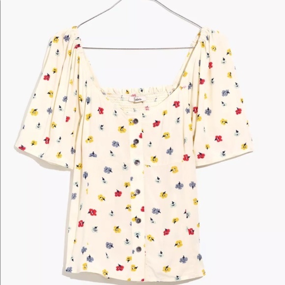 Madewell Seamed Button-Down Shirt in Confetti Floral, Medium - Picture 2 of 8
